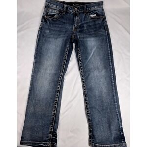 True Luck Denim Jeans Distressed Embellished Pockets Straight‎ Leg 32x30 (30x28)